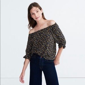 Madewell Silk Off Shoulder Blouse